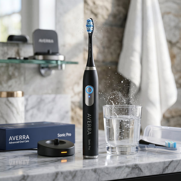 Averra Sonic Pro Electric Toothbrush – 40,000 VPM, 3 Modes, Ultra-Soft Charcoal Bristles & 2-Minute Smart Timer