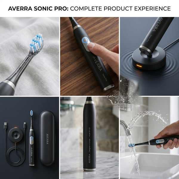 Averra Sonic Pro Electric Toothbrush – 40,000 VPM, 3 Modes, Ultra-Soft Charcoal Bristles & 2-Minute Smart Timer